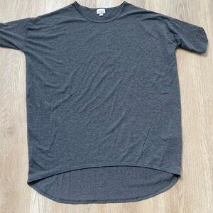 Lularoe Solid Irma Shirt Tunic Dark Grey Gray L, NWOT